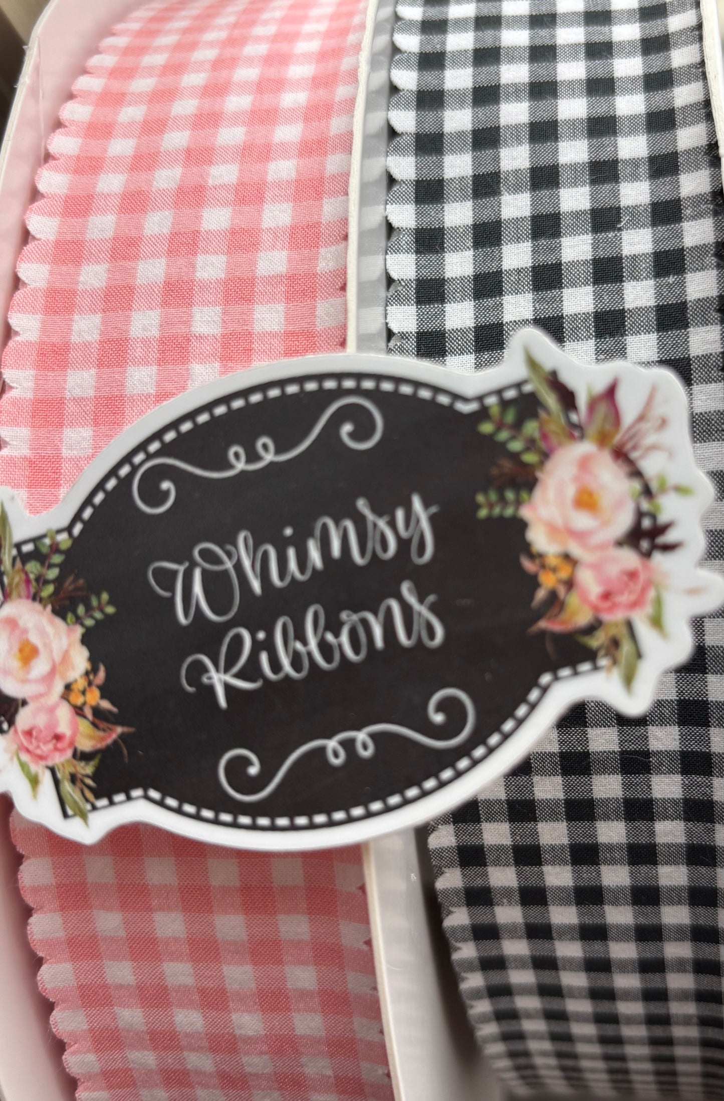 1.5  INCH BLACK PLAID THICKER  RIBBON