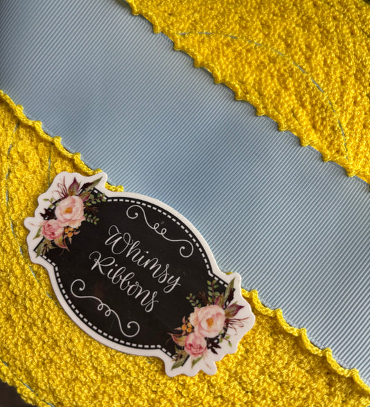 2 INCH  BLUEBIRD W LEMON STITCHING