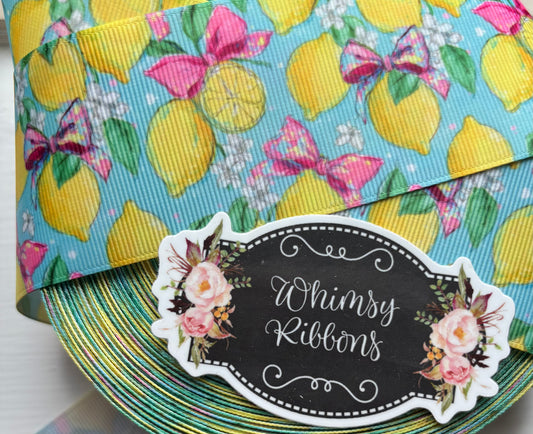 1.5  INCH LEMONS W PINK RIBBON