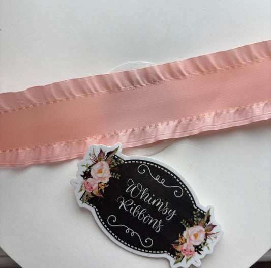 1.5 INCH   PEACH SATIN RUFFLE RIBBON