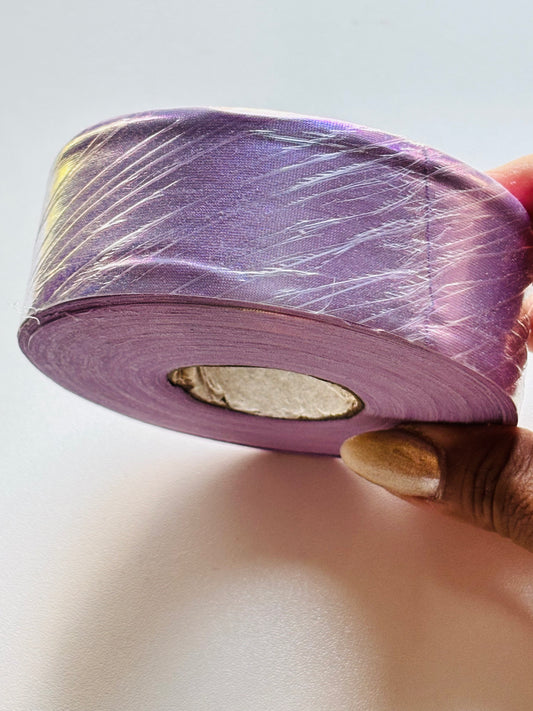 1.5 inch LILAC AB  METALLIC  ribbon BIAS 25 yards