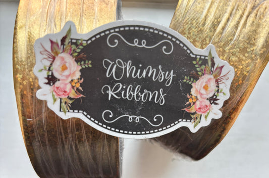 1.5 inch GOLD   METALLIC  ribbon BIAS 25 yards