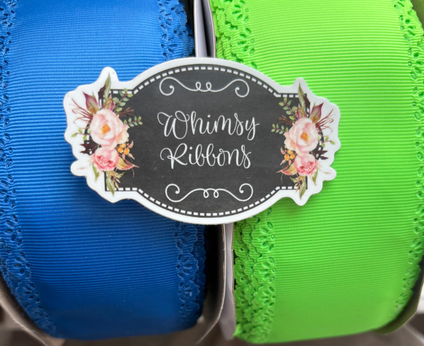2.25 inch ROYAL SOLID GROSGRAIN EYELET SCALLOPED TRIM RIBBON