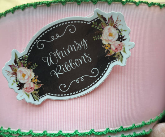 2 INCH LIGHT PINK WITH GREEN   MOONSTITCH STITCHING