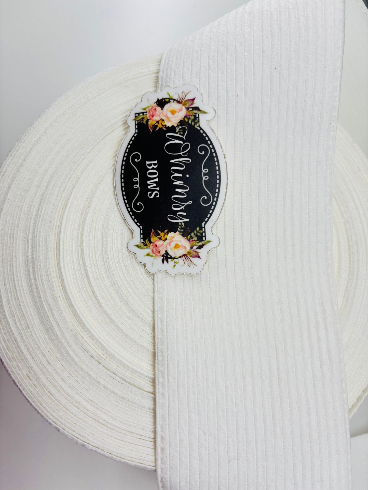 3 INCH CORDUROY WHITE RIBBON