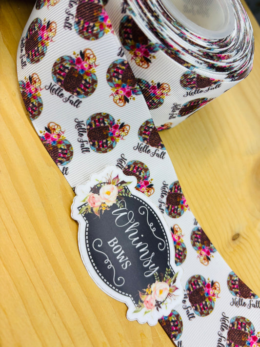 HELLO FALL PUMPKINS 2 inch Ribbon