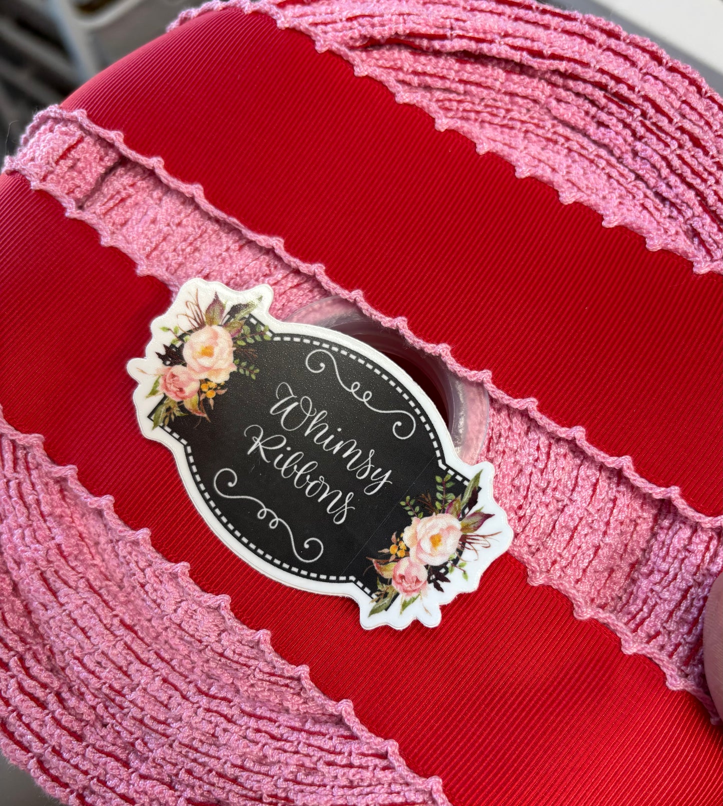 1.5 RED W PINK STITCHING