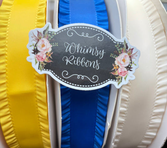 1.5 INCH CREAM SATIN RUFFLE RIBBON
