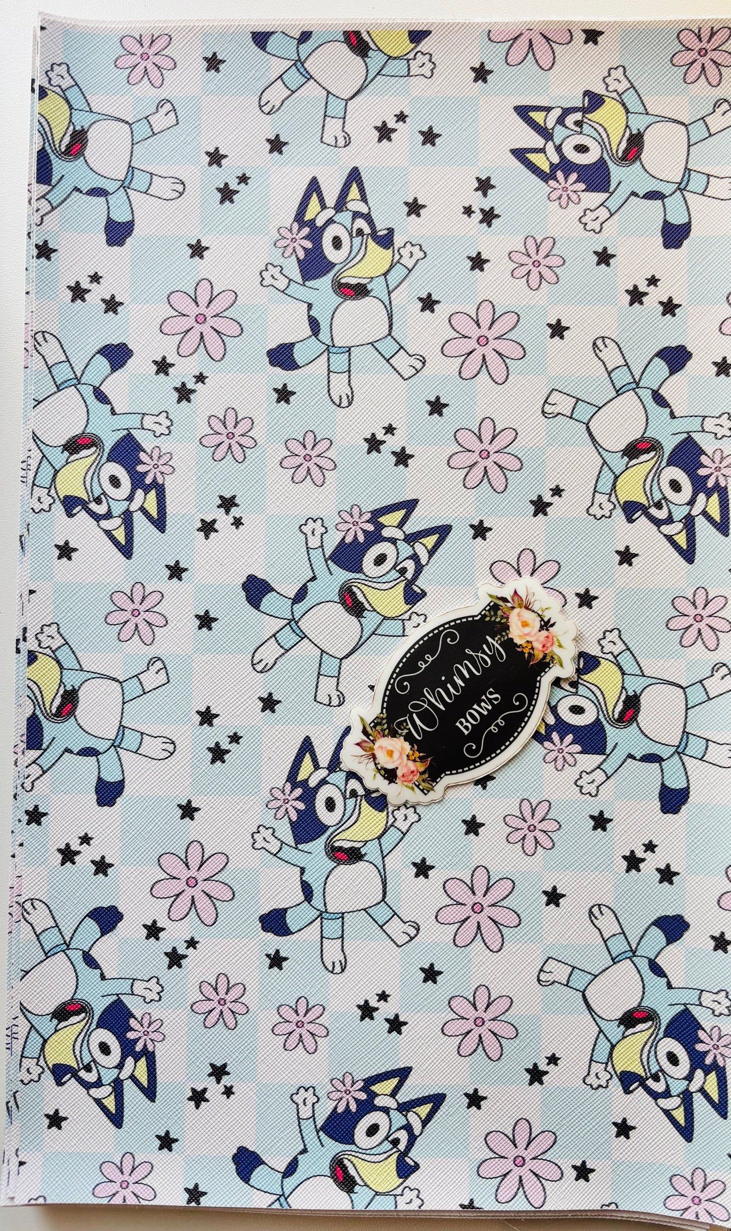 FAUX  BLUEY - Large print   sheet 7.9 by 12.9 inches