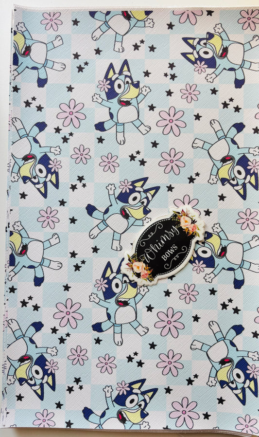 FAUX  BLUEY - Large print   sheet 7.9 by 12.9 inches