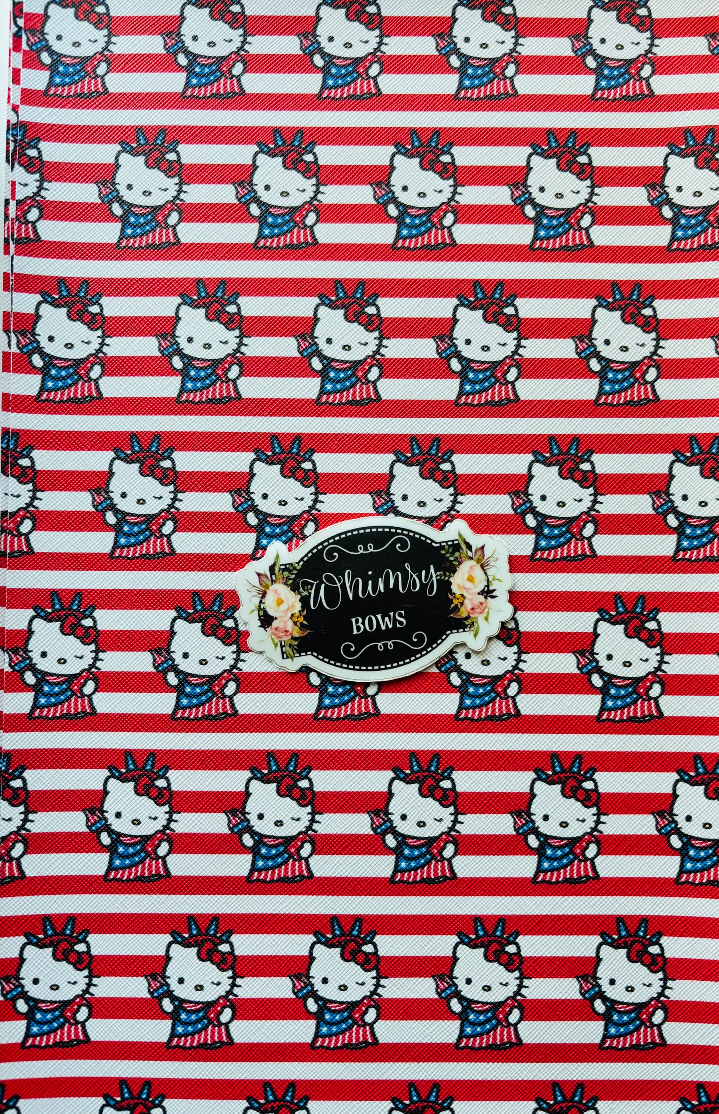 FAUX SHEET THICKER.  HELLO KITTY FOURTH OF JULY  sheet 7.9 by 12.9 inches