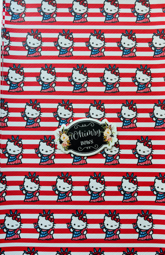 FAUX SHEET THICKER.  HELLO KITTY FOURTH OF JULY  sheet 7.9 by 12.9 inches