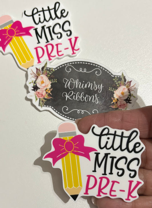 LITTLE MISS PRE K large resin