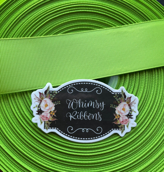 1.5 inch APPLE GREEN solid grosgrain  5 YARD ROLL $2