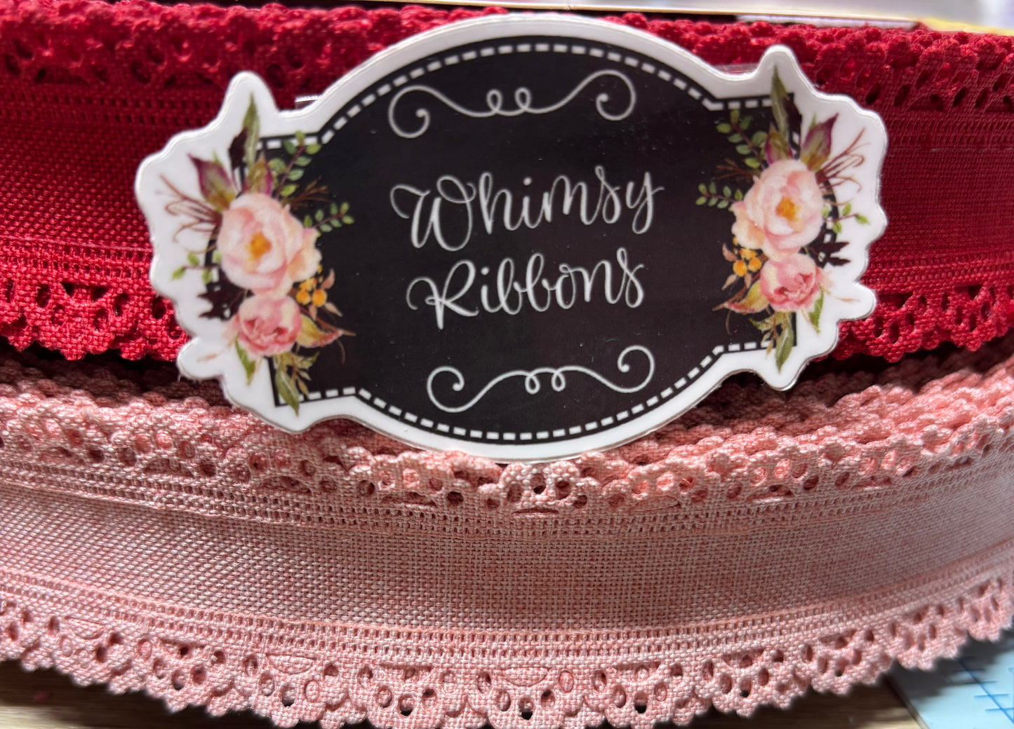 1.5 inch  SCALLOPED  TRIM   RED  COLOR   no wire - thick