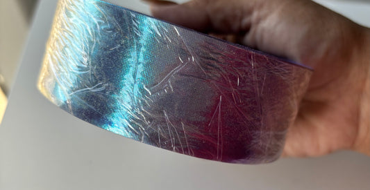 1.5 inch LILAC  AB METALLIC  ribbon BIAS 25 yards