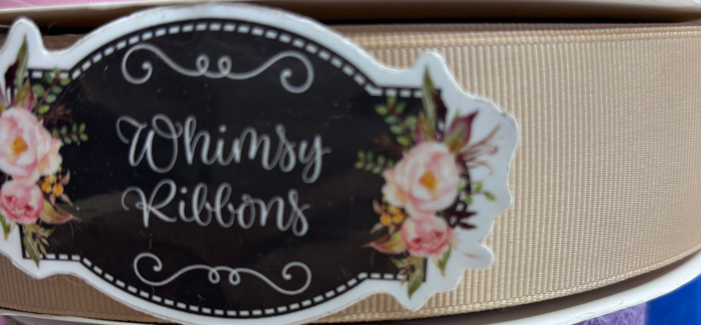 1.5 tan solid grosgrain -  5 yard roll