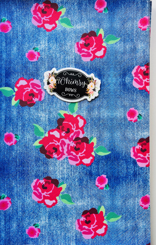 DENIM ROSES FAUX  - Large print   sheet 7.9 by 12.9 inches