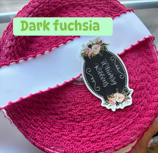 1.5. WHITE W DARK FUCHSIA  STITCHING