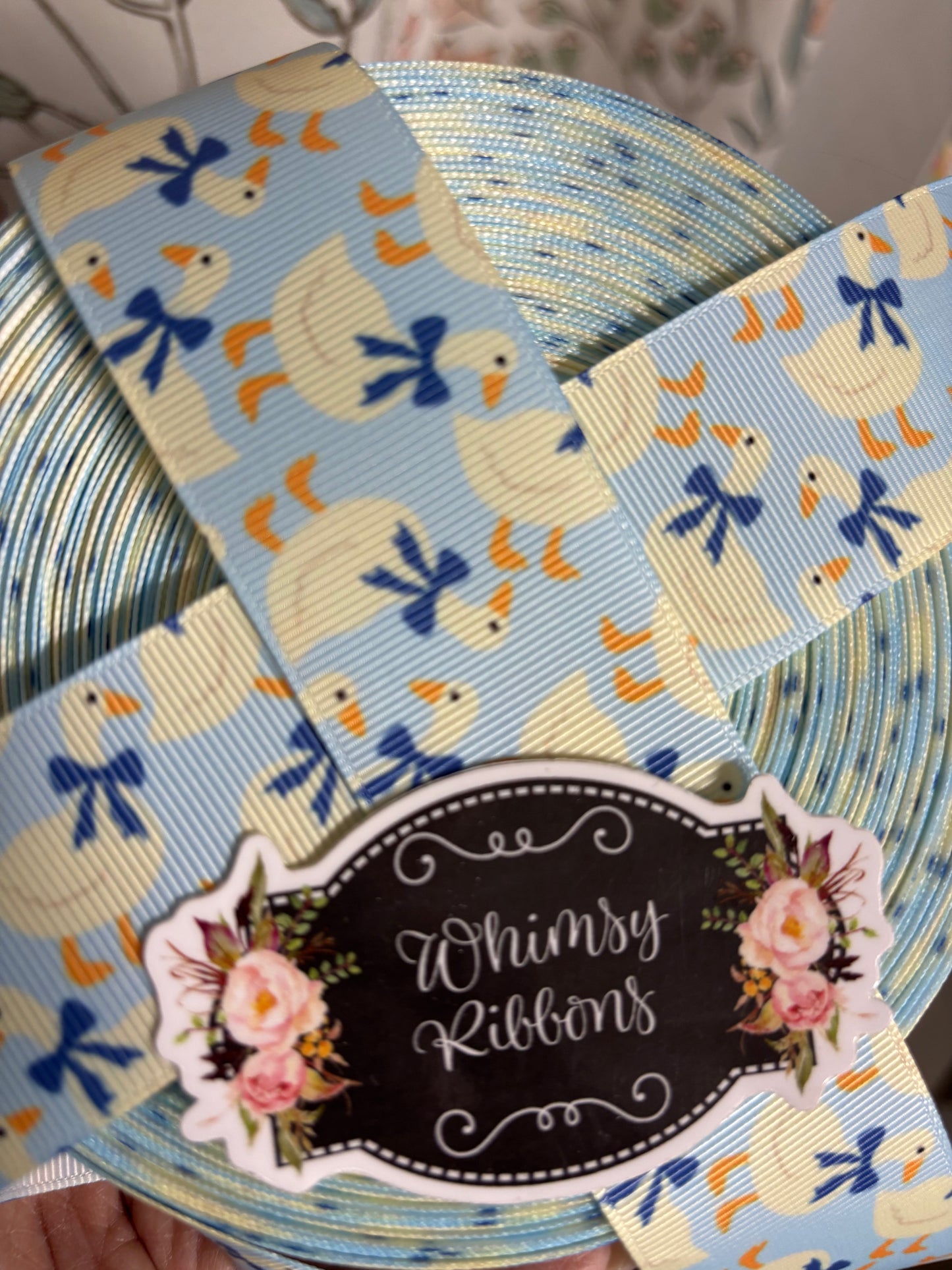 2 INCH - GOOSE ON BLUE  PRINT   - 1 yard