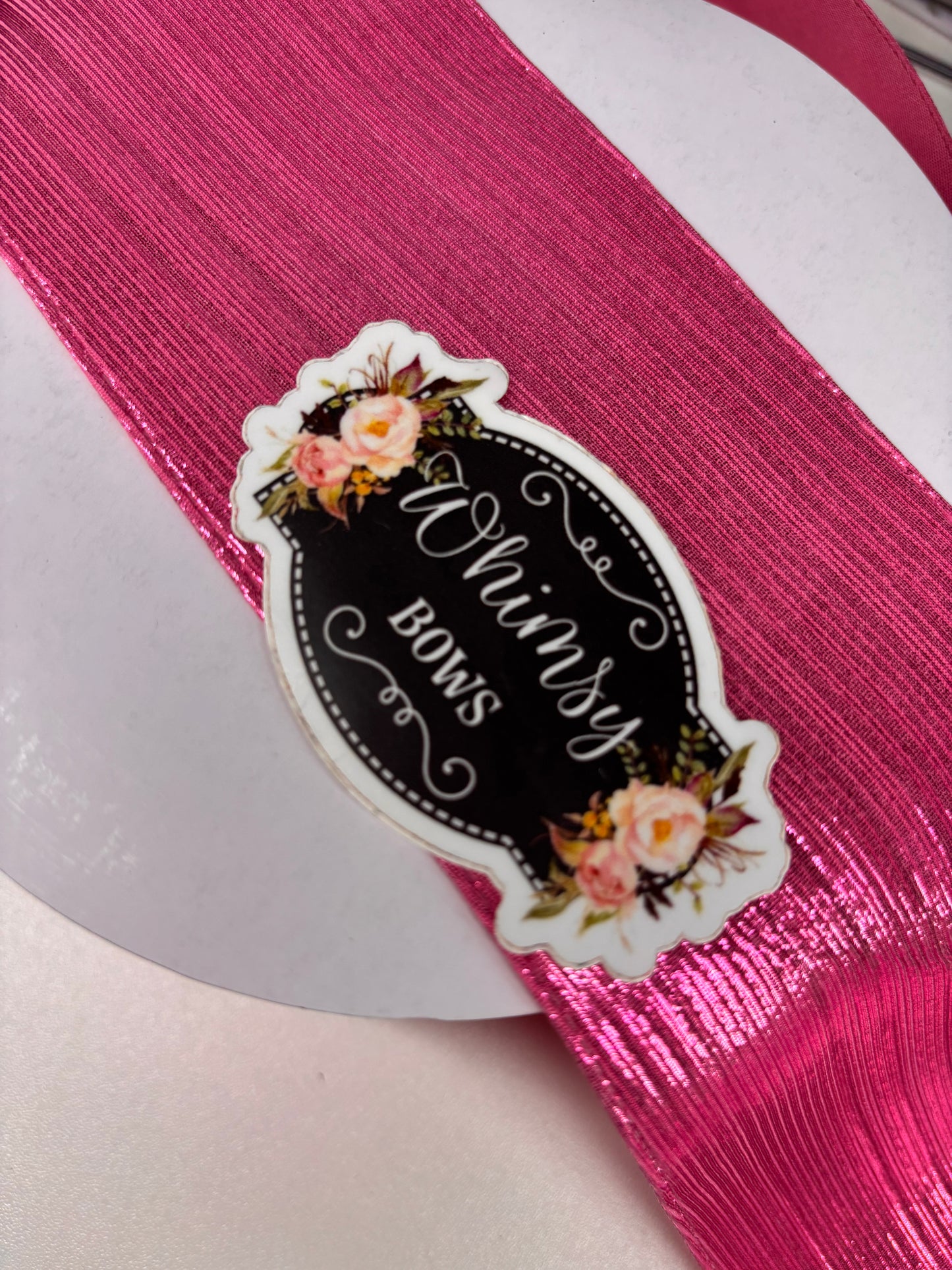 3 INCH SOFT METALLIC  RIBBON PINK