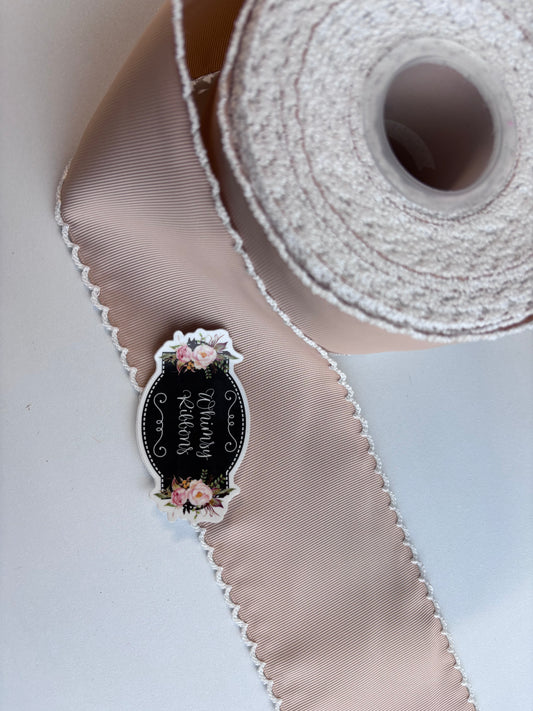 2 INCH  TAN MOONSTITCH WITH WHITE