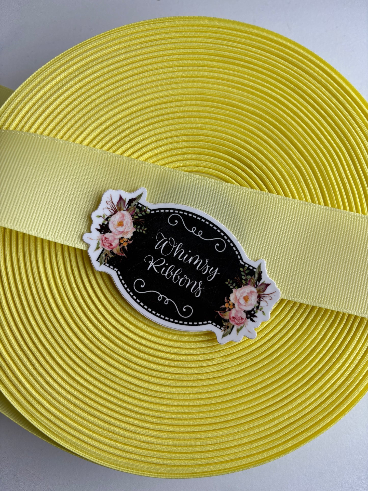 1.5 inch BABY MAIZE solid grosgrain  5 YARD ROLL $2