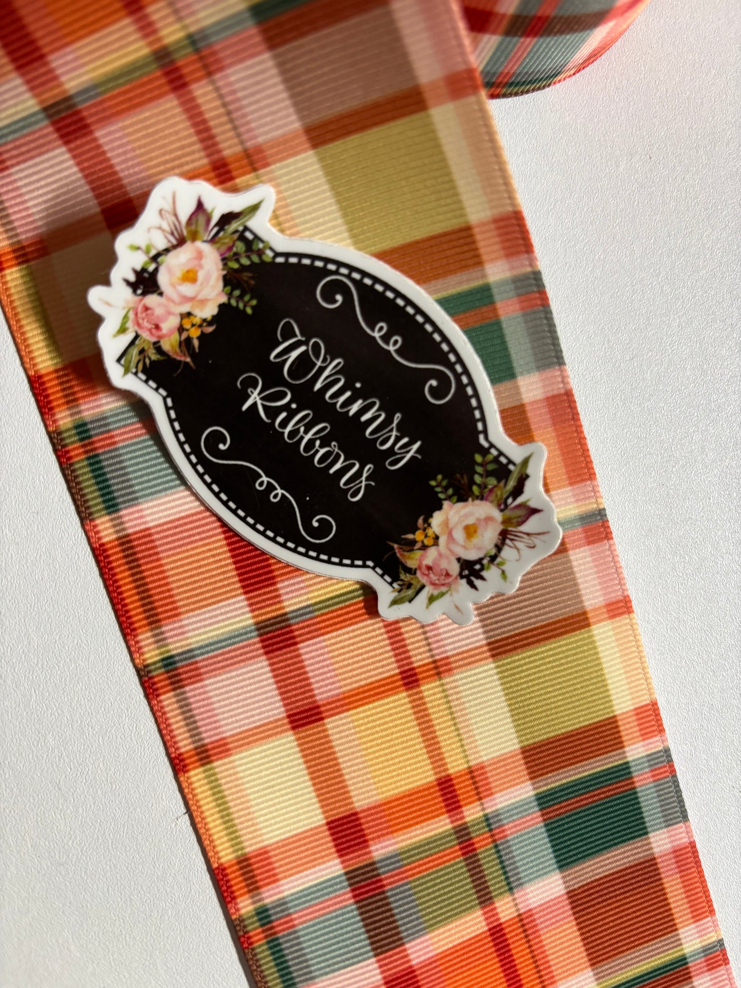 FALL ORANGE PLAID 3 INCH  RIBBON