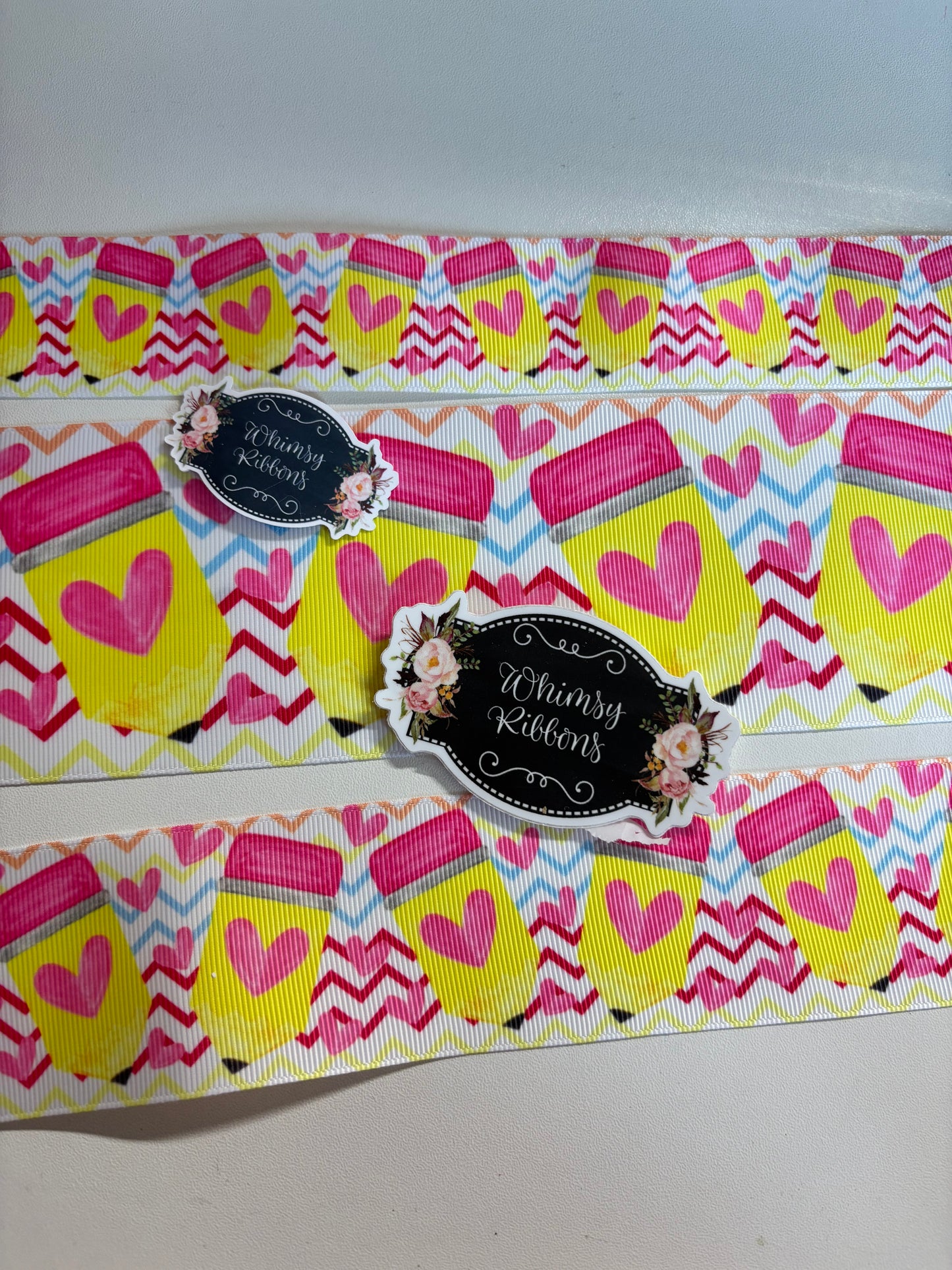 1.5  INCH  HEART PENCILS PRINT RIBBON
