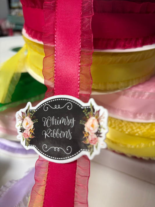 1.5 INCH  SHOCKING PINK   SATIN SASSY RUFFLE RIBBON
