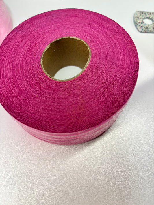 1.5 SHOCKING PINK METALLIC  ribbon BIAS 25 yards