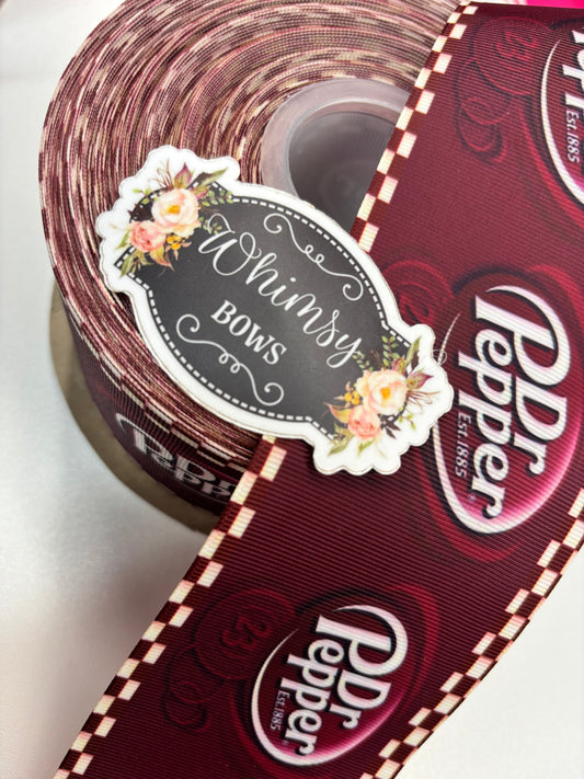DR PEPPER 3 inch GROSGRAIN RIBBON