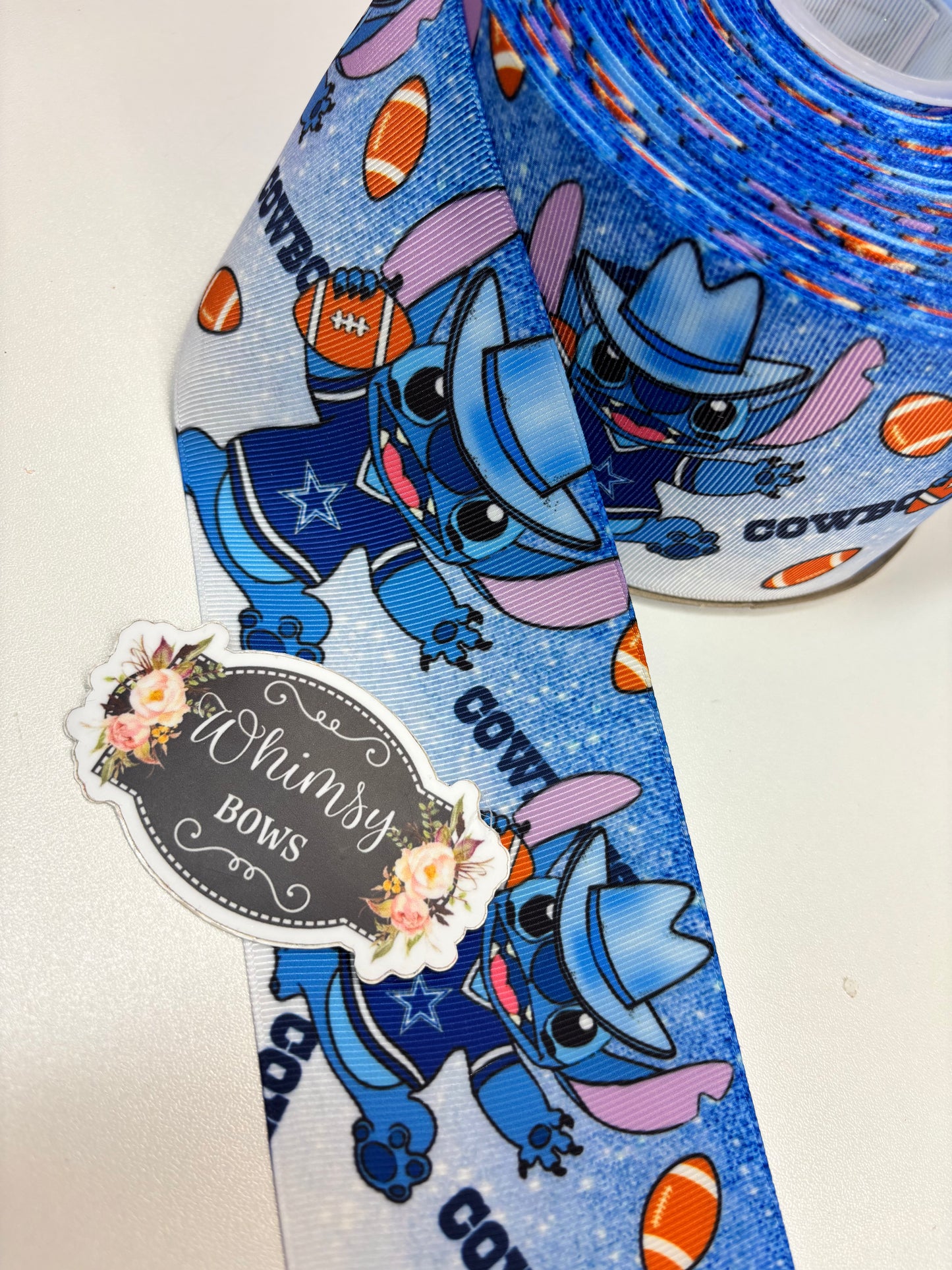 COWBOYS STITCH 3 inch GROSGRAIN RIBBON