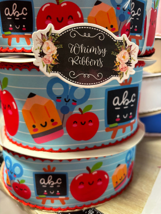 1.5  INCH APPLE ABC SUPPLIES W RED STICHING