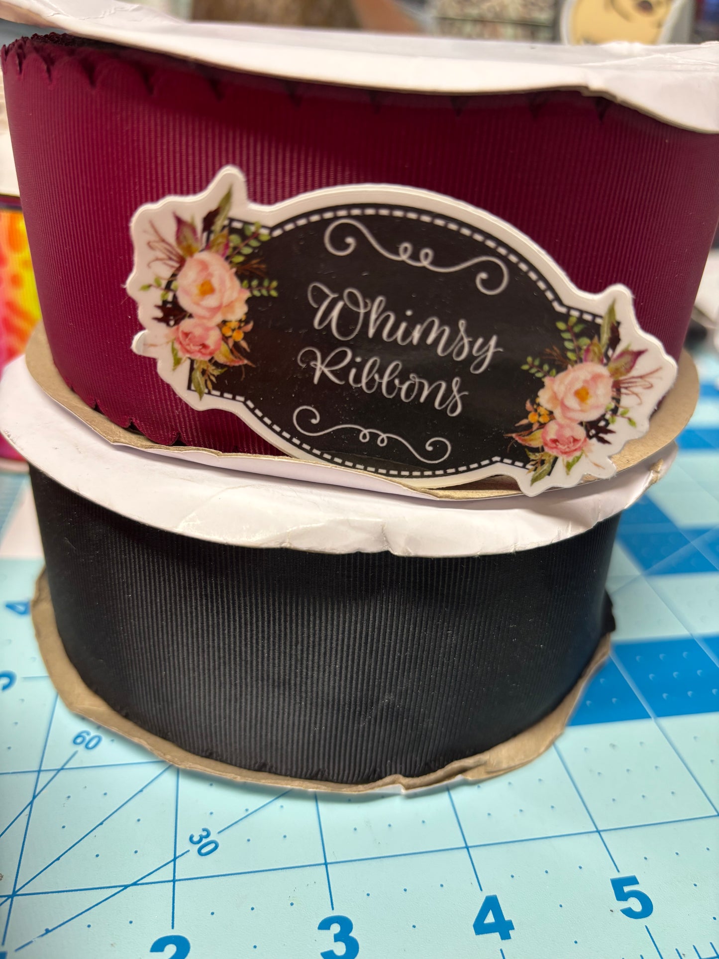 2.25 wine wavy solid grosgrain ribbon