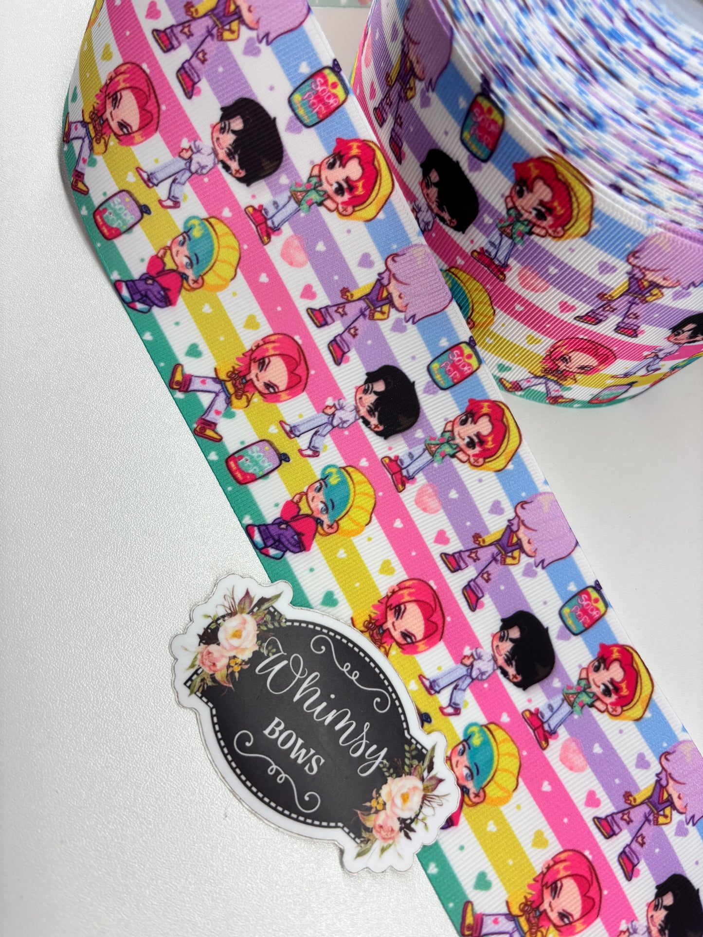 3 inch SAJA BOYS SODA POP DEMON HUNTERS GROSGRAIN RIBBON- KPOP