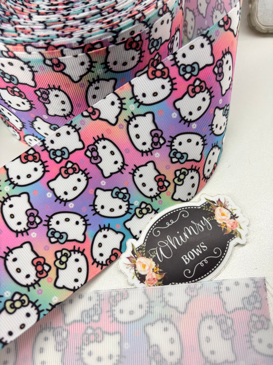 2 INCH HK KITTY FACES RIBBON