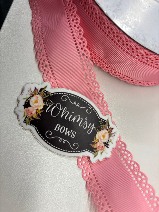 1.5 SCALLOPED RIBBON PINK
