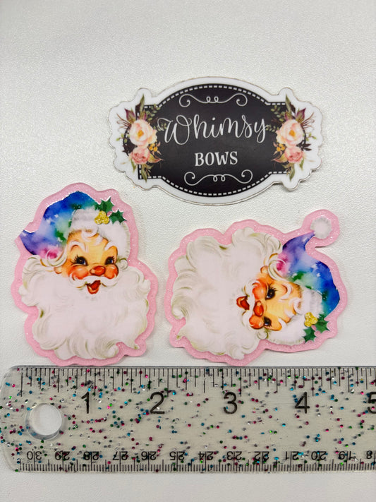 SANTA PINK  GLITTER   Large Resin