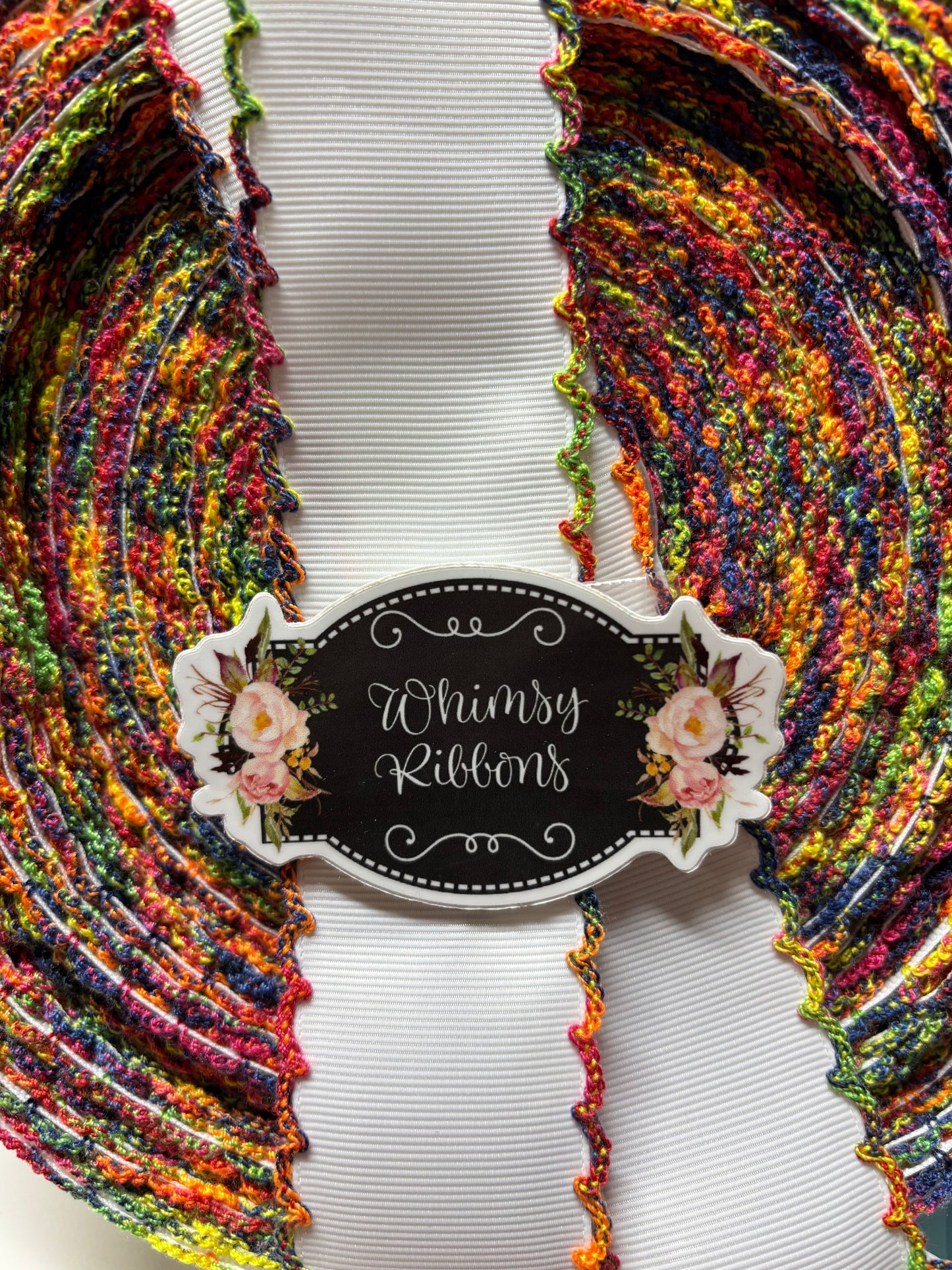 3 INCH FALL RAINBOW STITCHING ON WHITE
