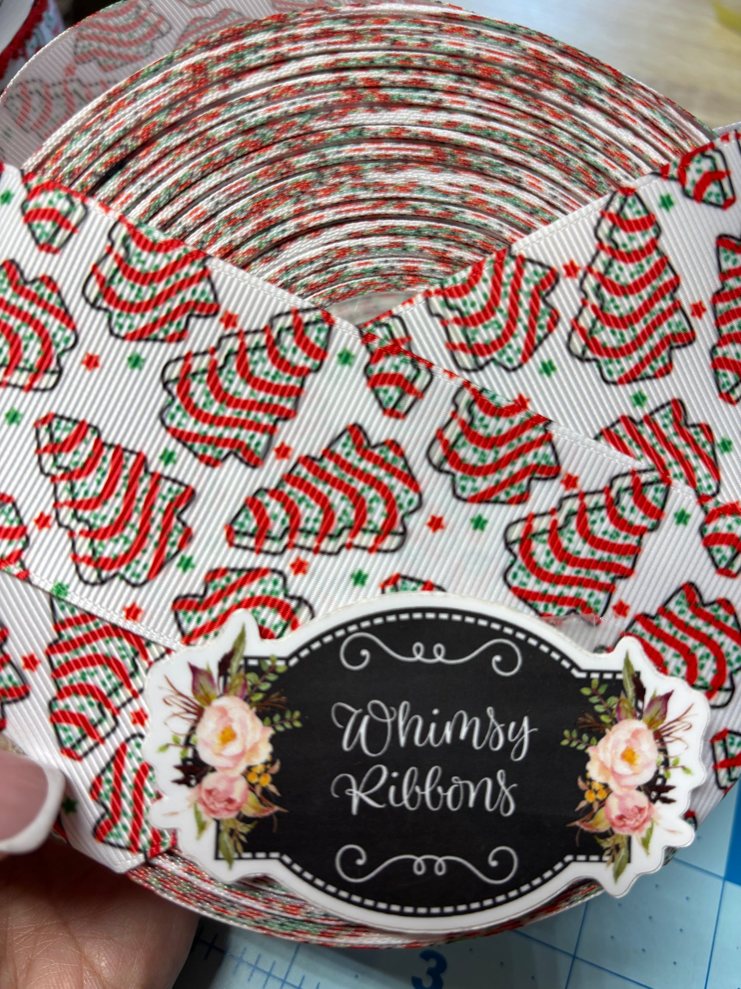 3 INCH CHRISTMAS SNACK CAKE RIBBON