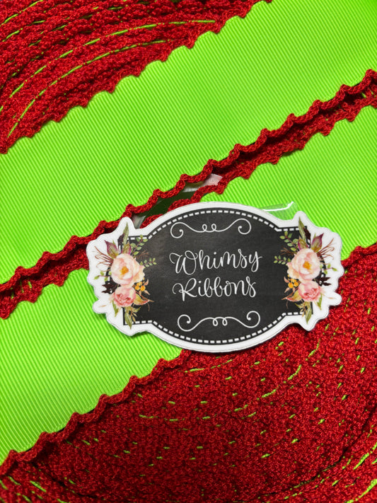 1.5 ACID GREEN W RED MOONSTITCH - more neon color for green guy