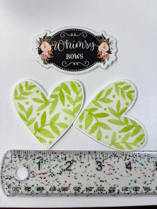 HEART LIME GREEN  LARGE RESIN