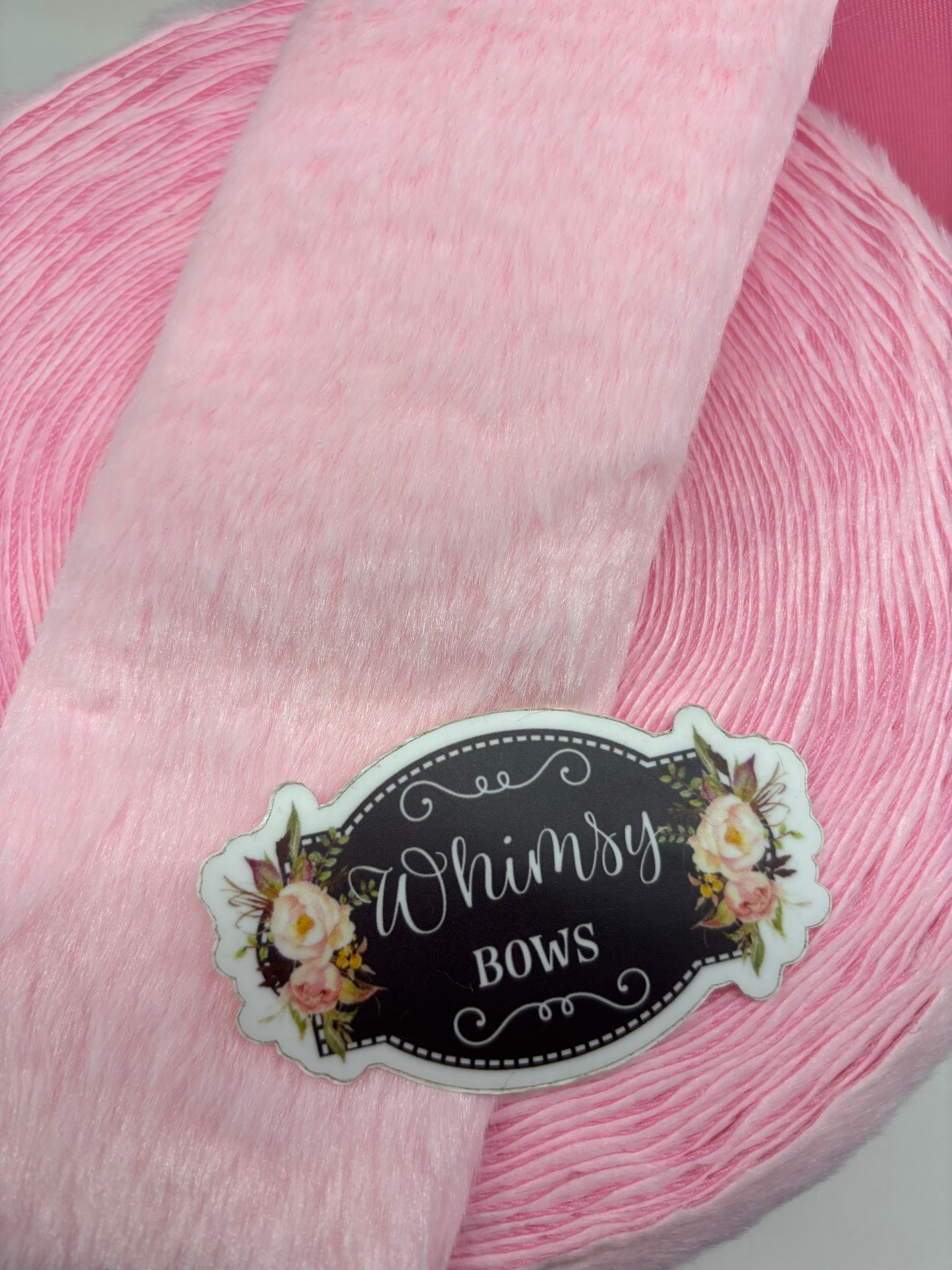 3 INCH FUZZY RIBBON LIGHT PINK