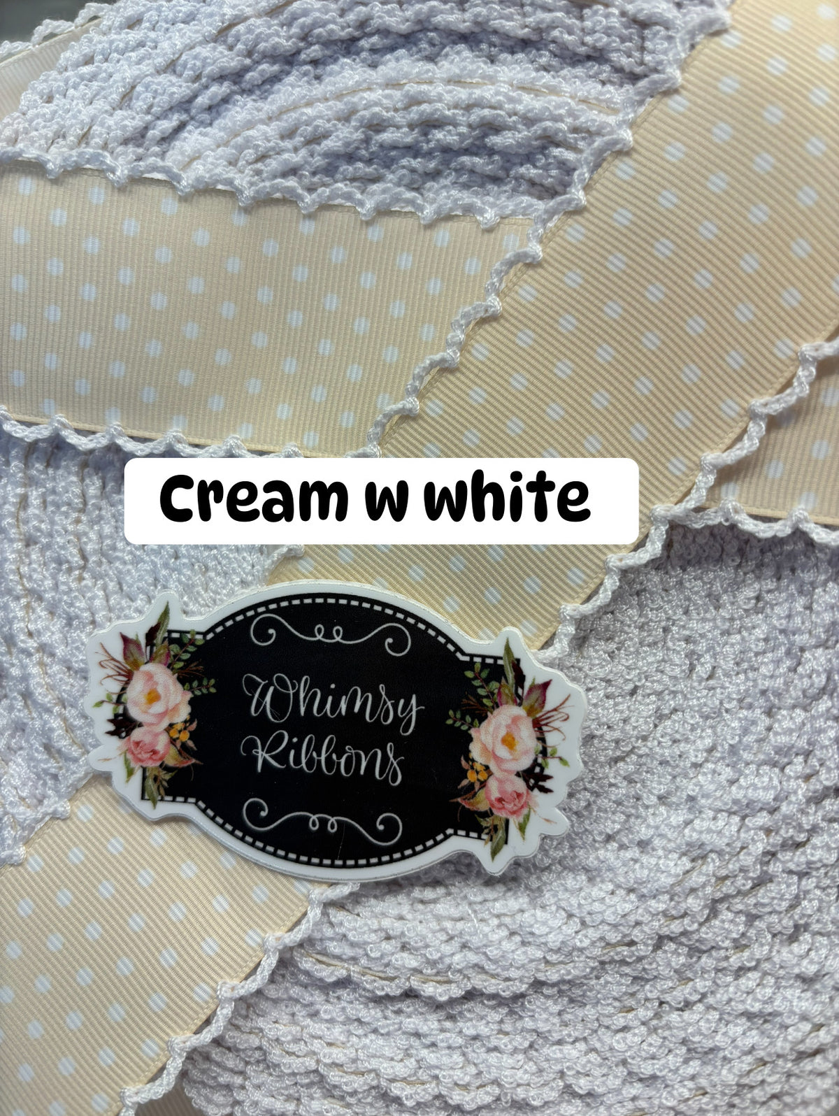 CREAM W WHITE POLKA DOT MOONSTICH
