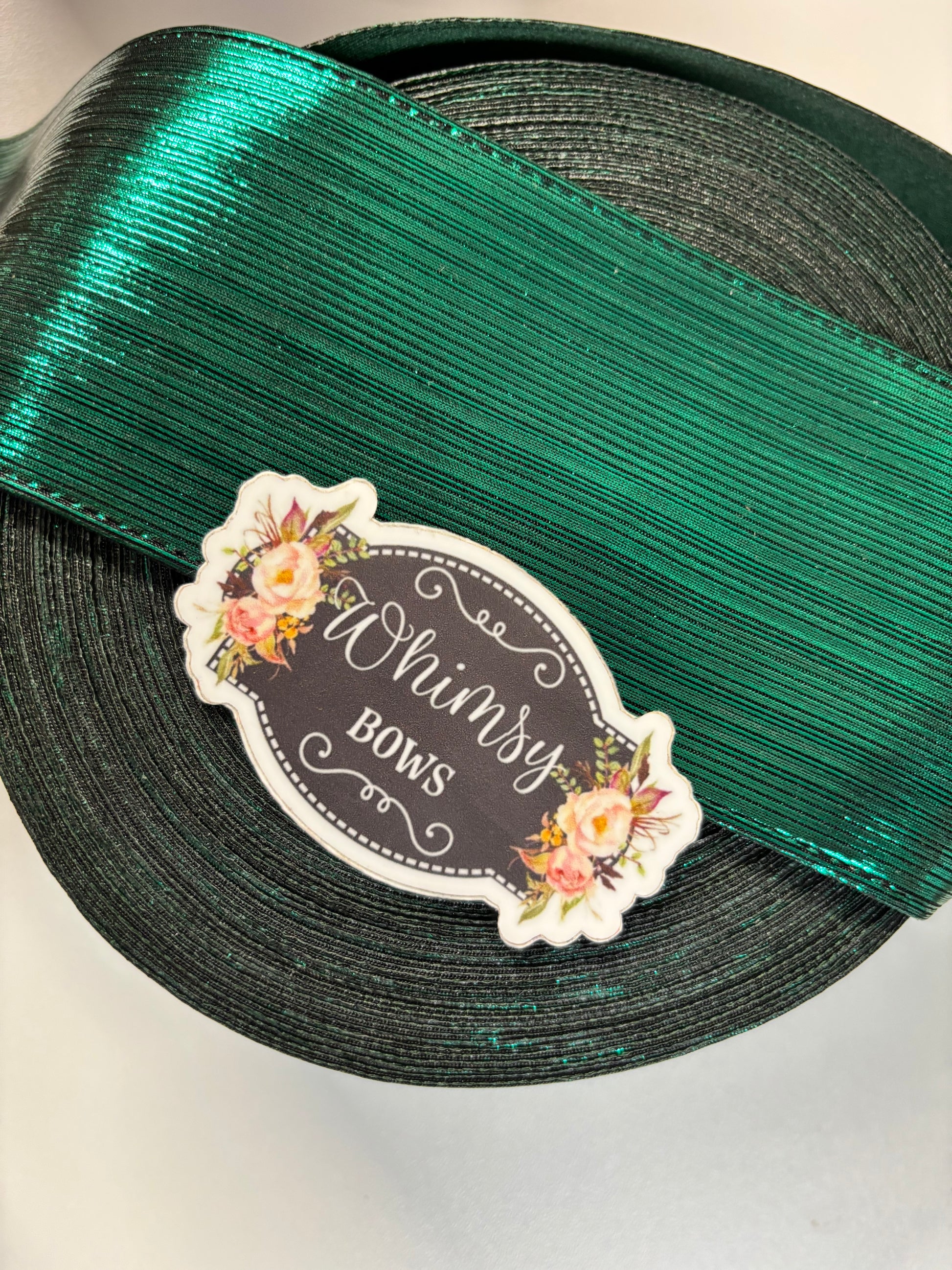 Hunter Strong Ribbon 3 INCH HUNTER GREEN SOFT METALLIC – Whimsy Ribbons and Bows