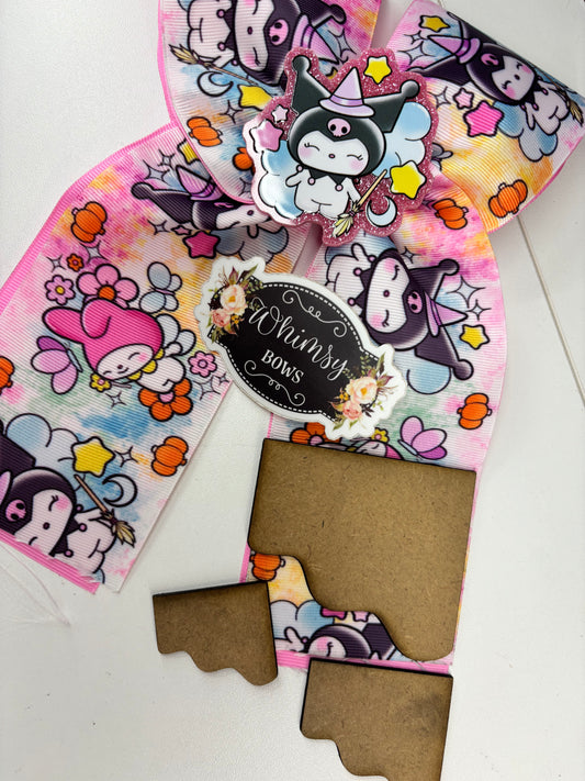 THIN WOOD RIBBON END TEMPLATES FOR CHEER BOWS SET OF 3