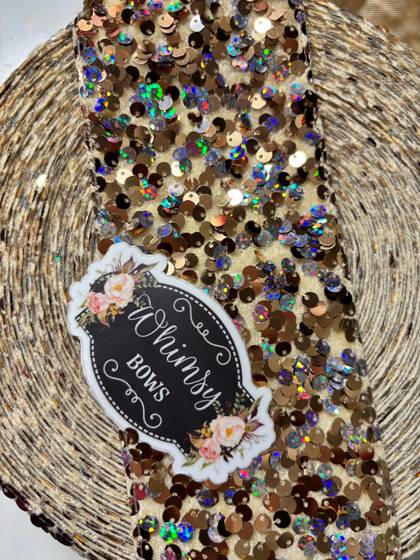3 INCH CHAMPAGNE SEQUIN 36  inches ***