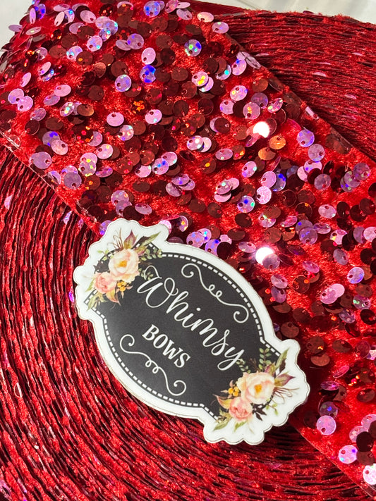 3 INCH SEQUIN RED WITH PINK 36 inches***