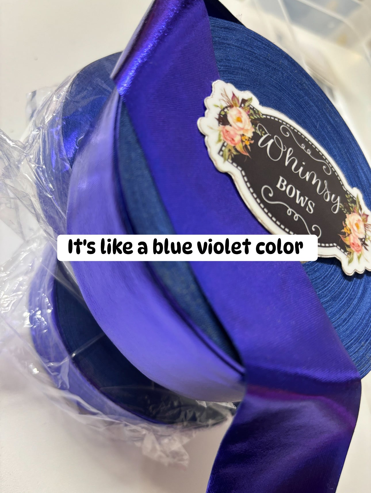 1.5 inch BLUE VIOLET METALLIC  ribbon BIAS 25 yards